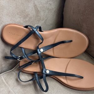 Cole Haan Women's Black and Tan Strappy Sandals